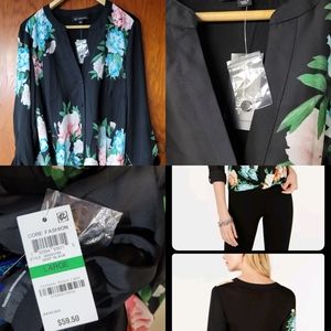 INC International Concepts Women's Cloud Burst Floral Top Black Size Large